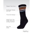 thumbnail image 3 of MeMoi Women's Chunky Stripes Plush-Lined Slipper Crew Sock - Womens - Female, 9-11, Navy, 3 of 7