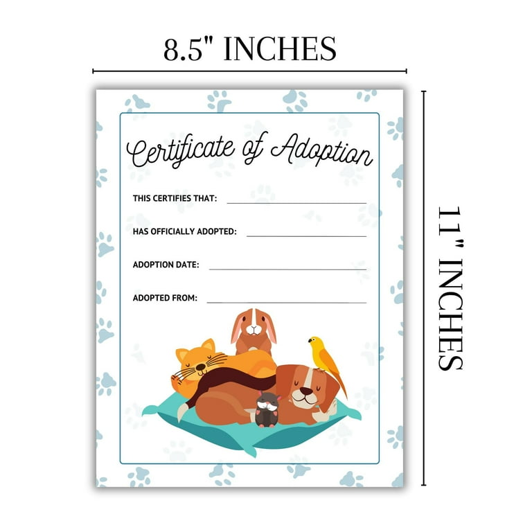 rescue-animal-adoption-certificate-contract-application-certificate-form-packet-for-pets-dog-cat-75pk-8-5x11-animal-shelter-organization-management-poster-donation-sign-kit-walmart-com