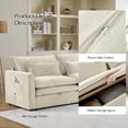 thumbnail image 4 of Modern Removable Sofa with Cushions and Storage, for Living Room Apartment, Beige, 4 of 6