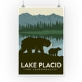 thumbnail image 2 of Lake Placid, New York, The Adirondacks, Grizzly Bears, Vector (12x18 Wall Art Poster, Room Decor), 2 of 3