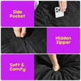 thumbnail image 4 of Hobestluk Bean Bag Chairs 2.5FT Bean Bag Chair with Memory Foam Filled & Machine Washable Cover Bean Bag Chairs for Playroom, Living Room, Bedroom(Black), 4 of 9