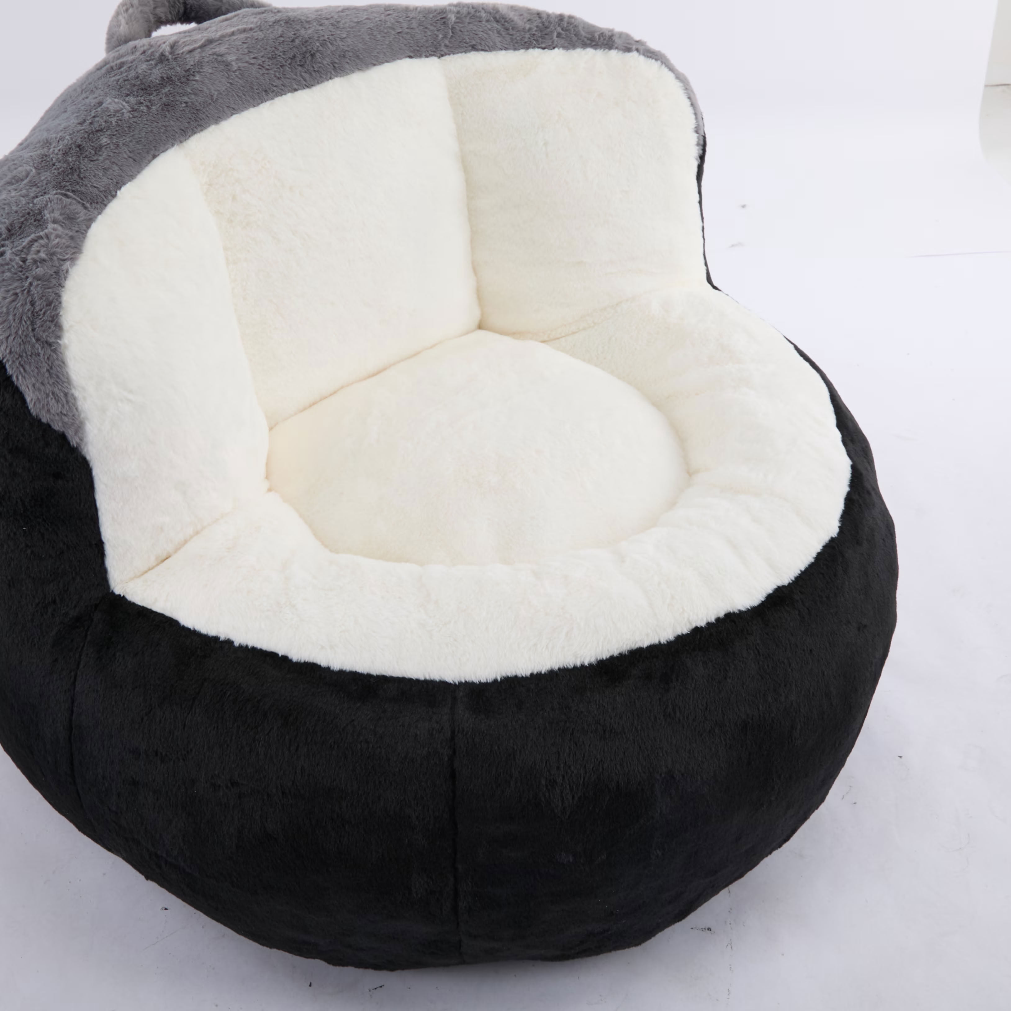 MAYEERTY Oversized Bean Bag Chair, Faux Rabbit Fur Lounge Sofa for Living Room Bedroom Dorm, No Assembly Required