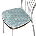 thumbnail image 3 of Abstract Dining Chair Pad, Vertical Wavy Lines Oval Double S Shapes Curves Ogee Pattern, Water Resistant Pillow with Straps for Kitchen Seats, 2 Pieces Set, Charcoal Grey Turquoise, by Ambesonne, 3 of 5