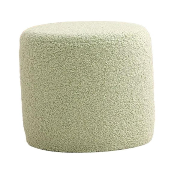 Footrest stool, footstool, bench, step stool, padded seat, small cylinder stool, green