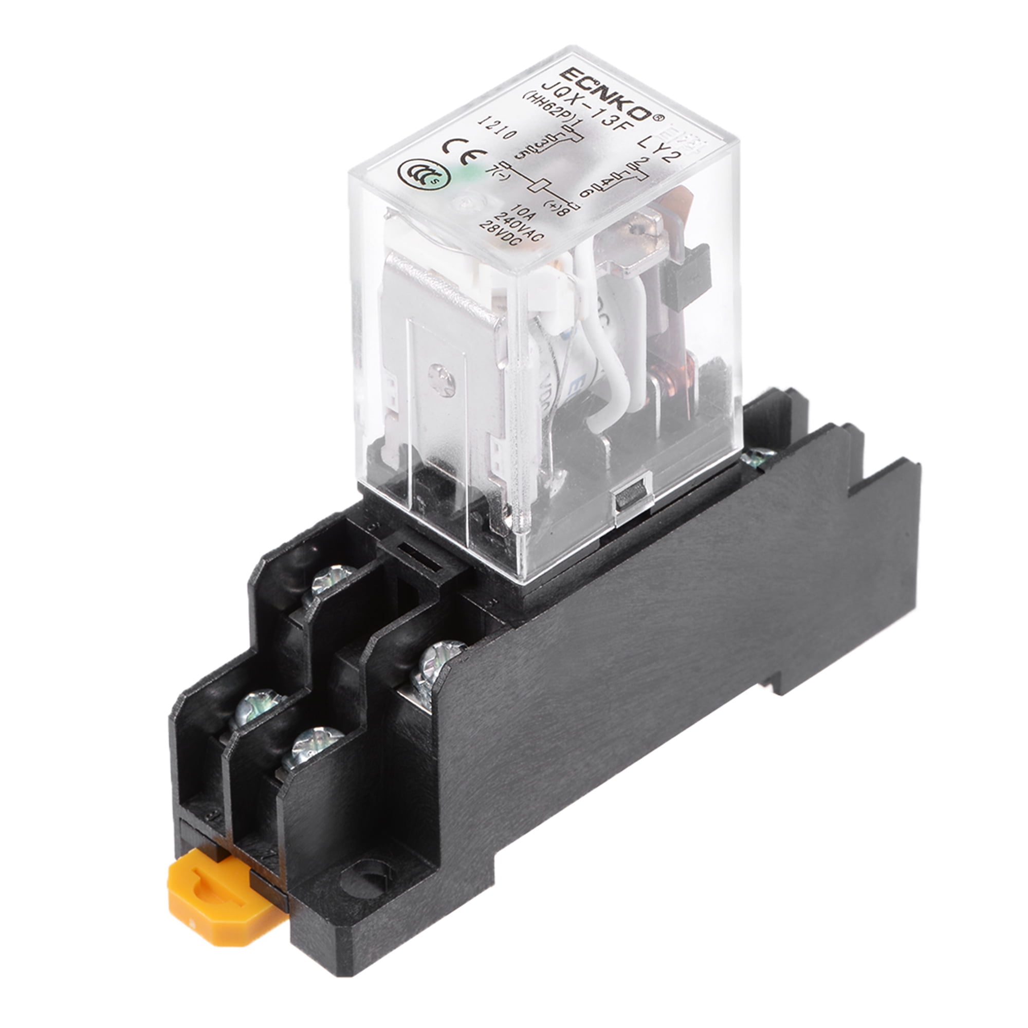 JQX13F DC 24V Coil 8Pins Green Light Power Relay + socket