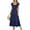 Dark Blue, variant on Women Summer Casual Flutter Short Sleeve V Neck Smocked Elastic Waist Tiered A Line Maxi Dress Knee Length Summer Dresses Petite Midi Dress Sleeveless for Women Summer Dresses for Women Work Tunics