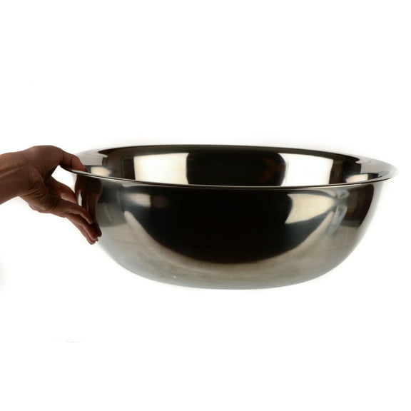 [1 Pack] 13 Quart Large Stainless Steel Mixing Bowl - Baking Bowl, Flat Base Bowl, Preparation Bowls - Great for Baking, Kitchens, Chef's, Home use by EcoQuality (13 qt)