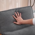 thumbnail image 3 of Tcbosik Mid-Century Modern Armchair w/ Waist Pillow, Accent Single Lounge Chair with Linen Upholstery and Solid Wood Frame, for Living Room, Study & Balcony, Easy Assembly, Dark Gray, 3 of 10