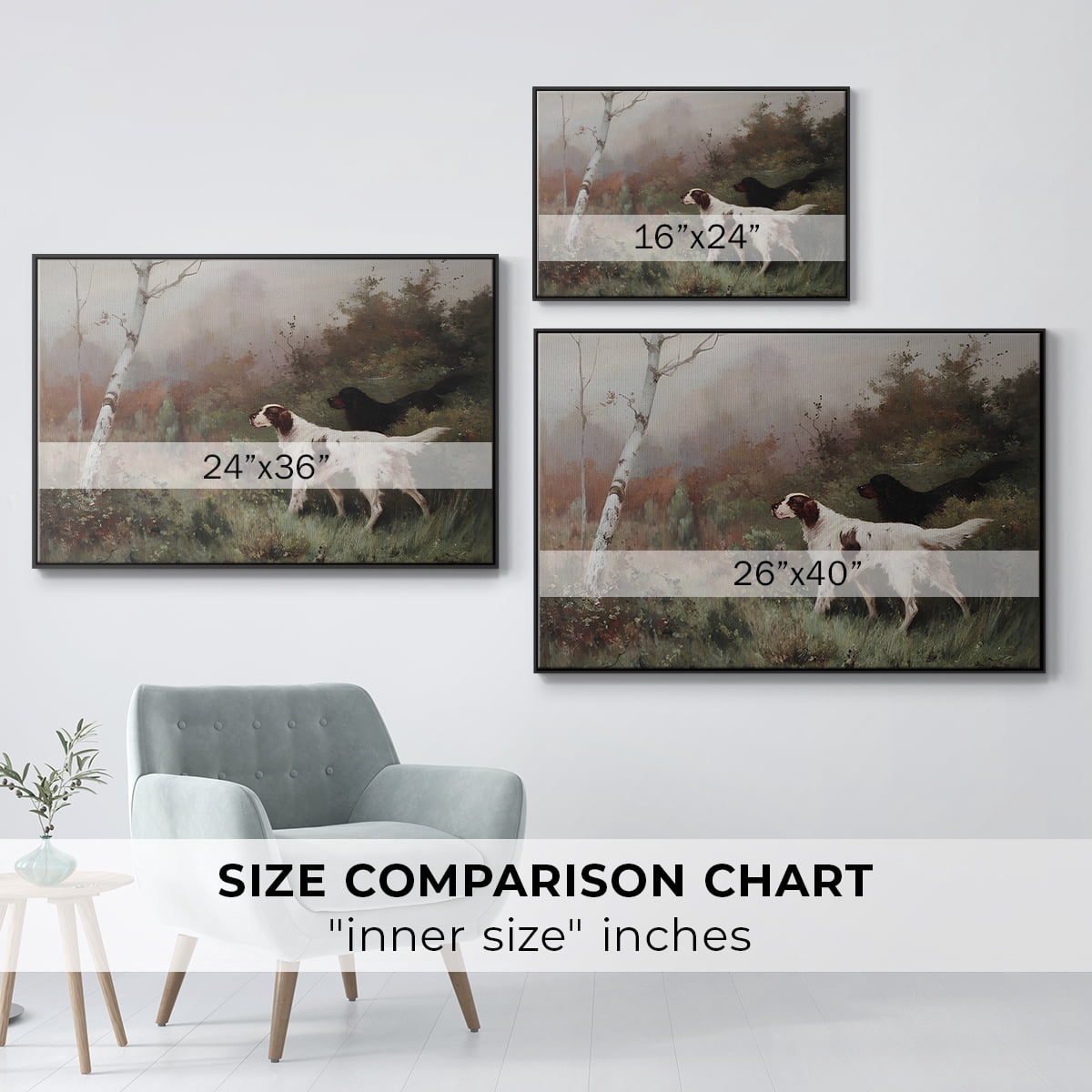 Vintage Landscape-CCLIX By Wexford Home Framed in Black Wood Gallery Wrapped Canvas 25 in. x 37 in.