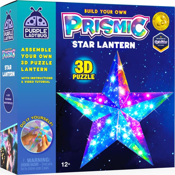 Kit de manualidades PRISMIC para crear tu propia linterna 3D con forma de estrella para niños de 8 a 12 años