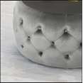 thumbnail image 5 of Upholstered Round Tufted Ottoman With Glass Top, 5 of 8