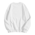 thumbnail image 5 of Women's Oversized Sweatshirts Spring Fall Trendy Casual Floral Printed Round Neck Long Sleeved Sportswear Pullover Hoodless Loose Sweatshirt Pullover Top White-S, 5 of 5