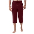 thumbnail image 2 of Maplenight Mens Capris Lounge Pants with Pockets Drawstring Elastic Waist Crop Pajama Pants, 2 of 8