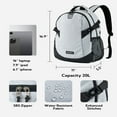 thumbnail image 7 of WATERFLY Unisex Student 20L Small Casual Travel Hiking Nylon Backpacks Daypack,White, 7 of 7