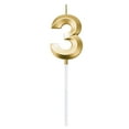 thumbnail image 2 of Huayishang Party Decorations Clearance, Birthday Number Candle 3D Shape Birthday Candle Decoration Birthday Cake Candle Room Decor Gold 2, 2 of 8