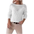 thumbnail image 2 of Wensltd Womens Sweaters Lightweight Casual Long Sleeve Loose Hollow Out Knit Pullover Tops Clothing, 2 of 6