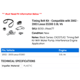 thumbnail image 2 of Timing Belt Kit - Compatible with 2002 - 2003 ES300 3.0L V6, 2 of 2