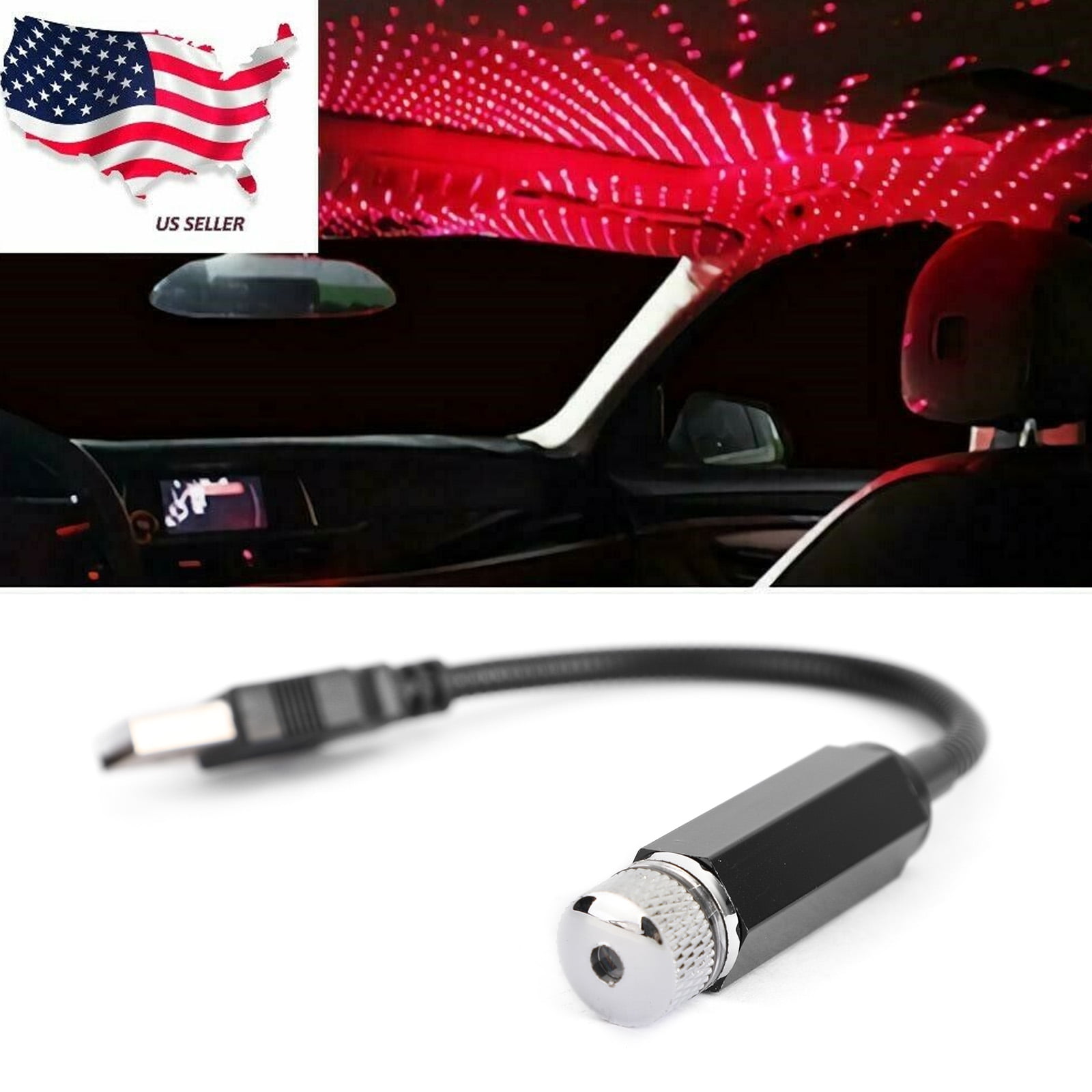 USB Car Interior Atmosphere Starry Sky Lamp Ambient Star Light LED Projector US 