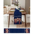 thumbnail image 3 of Blue Red Owl Christmas Burlap-Cotton Table Runner 72 Inches Long,Xmas Snowflake Farmhouse Farmhouse Table Runners,Outdoor Dining Tablecloths Decor for Baby Shower Party Wedding 13x72, 3 of 9
