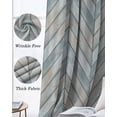 thumbnail image 3 of Wood Grain Blackout Curtains for Bedroom Living Room Darkening Curtains 63 Inches Long Vintage Geometric Wooden Planks Brown Green Window Curtain 2 Panels Set Window Treatment Grommet Drapes 52"x63", 3 of 9