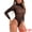 Black, variant on Women's Mesh Tight High Neck Slimming Tummy Control Bodysuit XXL White