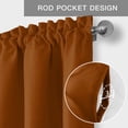 thumbnail image 6 of Burnt Orange Beige Striped Farmhouse Short Window Curtain Valances, Modern Farmhouse Retro Lines Rod Pocket Kitchen Valances for Living Room Bedroom Bathroom Cafe 42" x 18", 6 of 8