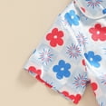 thumbnail image 5 of Okbabeha Toddler Baby Girl Boy 4th Of July Pajamas Set,Fourth of july American Flag Short Sleeve Button Tops+Shorts Sleepwear, 5 of 7