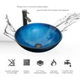 thumbnail image 5 of Eclife 24"W x 20"D x 32"H Classical Bathroom Vanity Vessel Sink Set with ORB Faucet and Mirror MDF Black Vanity and Blue Round Tempered Glass Sink & Solid Brass Pop up Drain Combo, 5 of 15