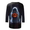thumbnail image 6 of Godom Halloween T Shirts for Womens 3/4 Sleeve Shirt Crewneck Basic Tees Soft Loose Fit Fall Outfits Fashion Tops 2025, 6 of 6