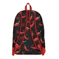 thumbnail image 3 of Sac à Dos Scolaire à Imprimé Piment, Sac de Jour Décontracté à Motif de Légumes Rouges Épicés avec Mignonne Illustration de Dessin Animé de Piment Fort pour les Amateurs de Cuisine et les Étudiants, 3 of 4