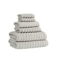 thumbnail image 3 of Brooklyn Loom Textured Zero Twist Light Grey 6 Piece Towel Set, Solid Color, Oeko-TEX Certified, 3 of 6