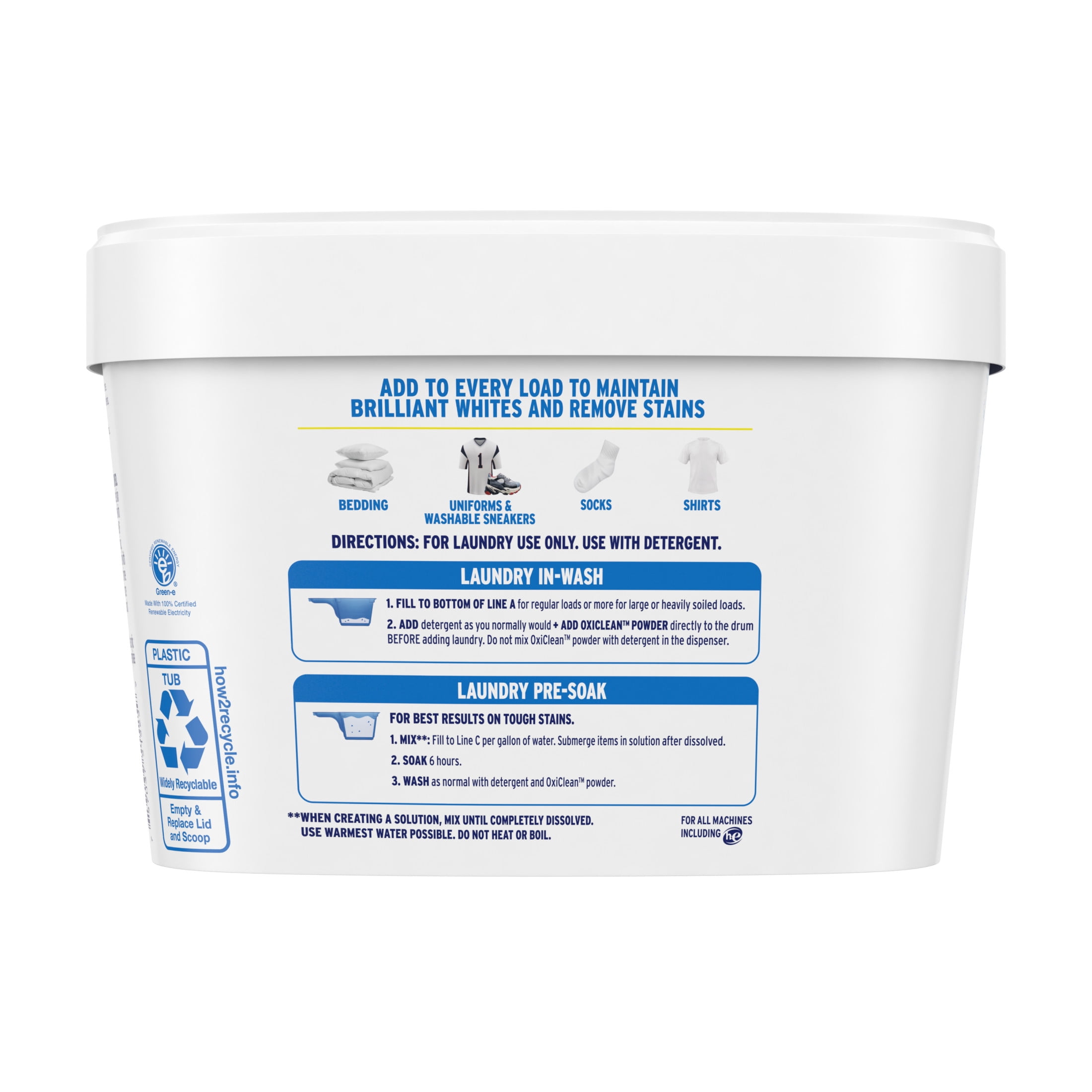 2 pack) OxiClean White Revive Laundry Whitener and Laundry Stain