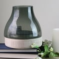 thumbnail image 4 of 7.75" Storm Gray Bubble Glass Pillar Candle Holder with Wooden Base, 4 of 4