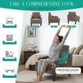 thumbnail image 6 of Modern Accent Chair for Bedroom Upholstered Reading Chair with Side Pockets Comfy Living Room Chairs Living Room Armchair for Office, Apartment (Brown Chenille), 6 of 7
