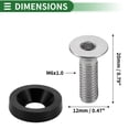 thumbnail image 3 of Unique Bargains Universal Car Modification M6 Gasket Bolt License Plate Frame Screw M6x1.0 Aluminium Alloy Black 1 Set, 3 of 6