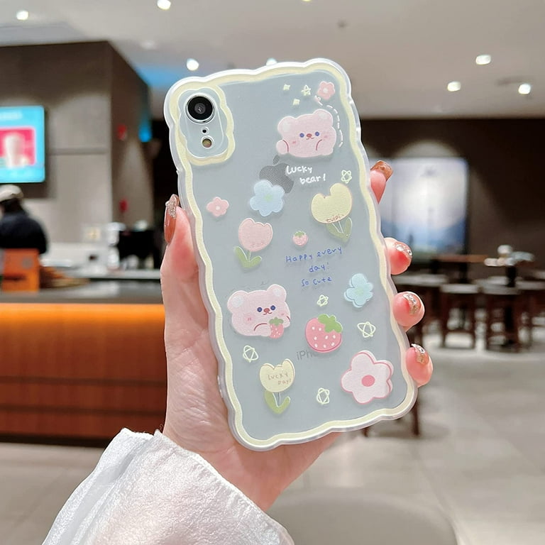 Compatible with iPhone XR Case Cute Cartoon Floral Butterfly