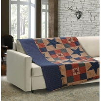 Western Patchwork Blue Star Patchwork Quilt Throw Blanket