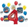 Disney Cars Party Supplies Lightning McQueen 4th Birthday Balloon Bouquet Decorations 15 pieces