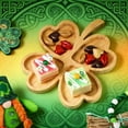 thumbnail image 5 of Chanana St. Patrick's Day Plates Shamrock Bamboo Serving Platter Wooden Clover Shaped Candy Dish Fruit Snack Plate Irish Heart Appetizer Serving Tray for St Patrick's Supplies, 5 of 6
