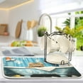 thumbnail image 5 of Bathroom Cat Dish Drying Mat for Kitchen Counter, Ultra Absorbent Reversible Microfiber Dishes Drying Rack Pad Heat-resistant Mats 16x18in Home Decor, 5 of 7