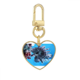 thumbnail image 1 of Trapical Fish Marine Organism Ocean Animal Gold Heart Keychain Metal Keyring Holder, 1 of 3