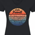 thumbnail image 4 of Inktastic Lake Powell Distressed Retro Sunset Women's V-Neck T-Shirt, 4 of 5