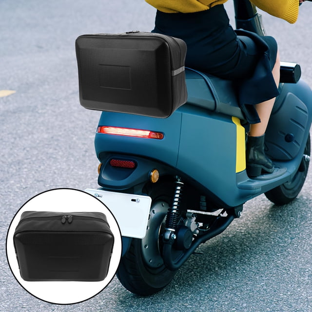 ETHZZLE Large Capacity Motorcycle Storage Saddle Bag Waterproof Material with Rear Placement and Backrest