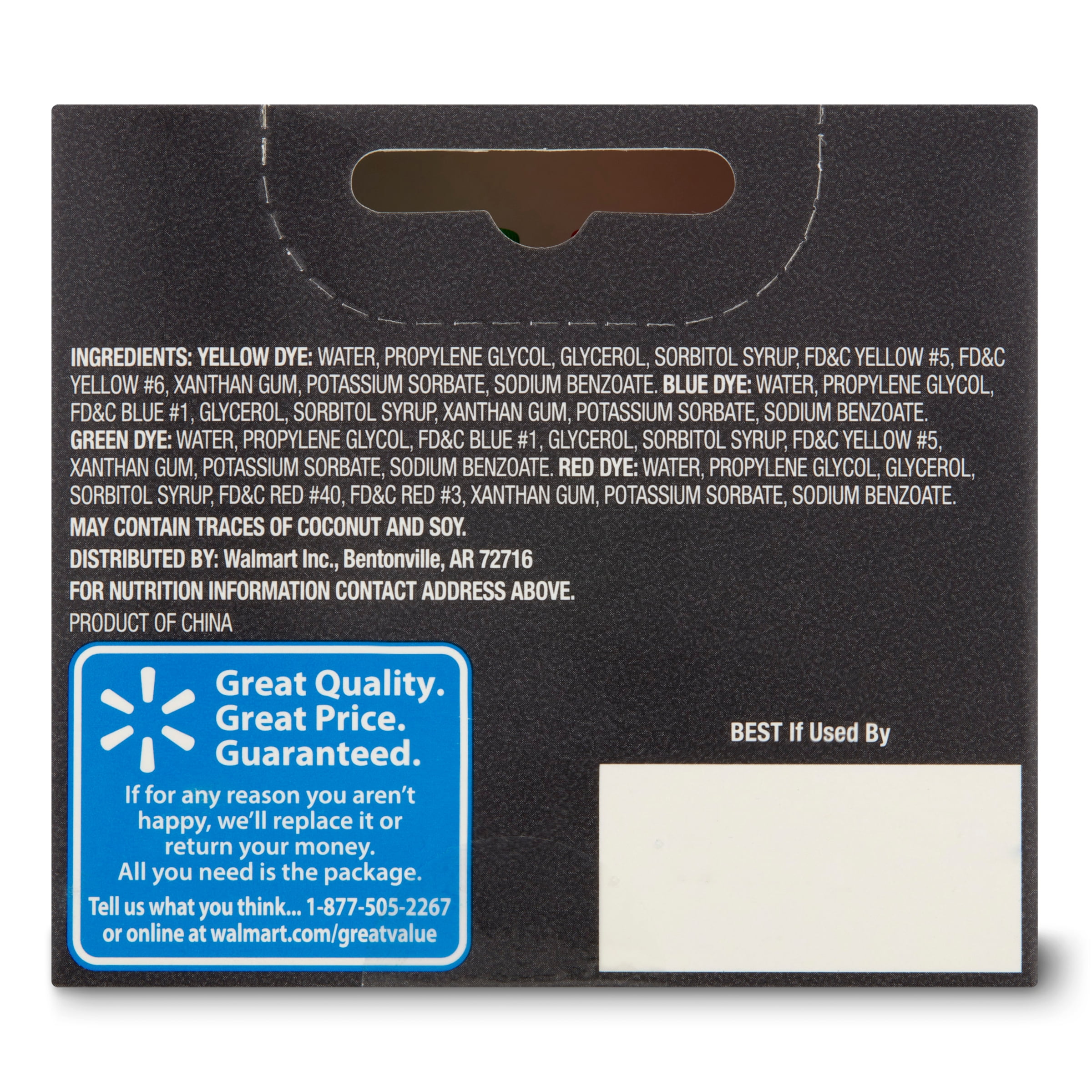 Great Value Assorted Food Color and Egg Dye, 1.2 oz.