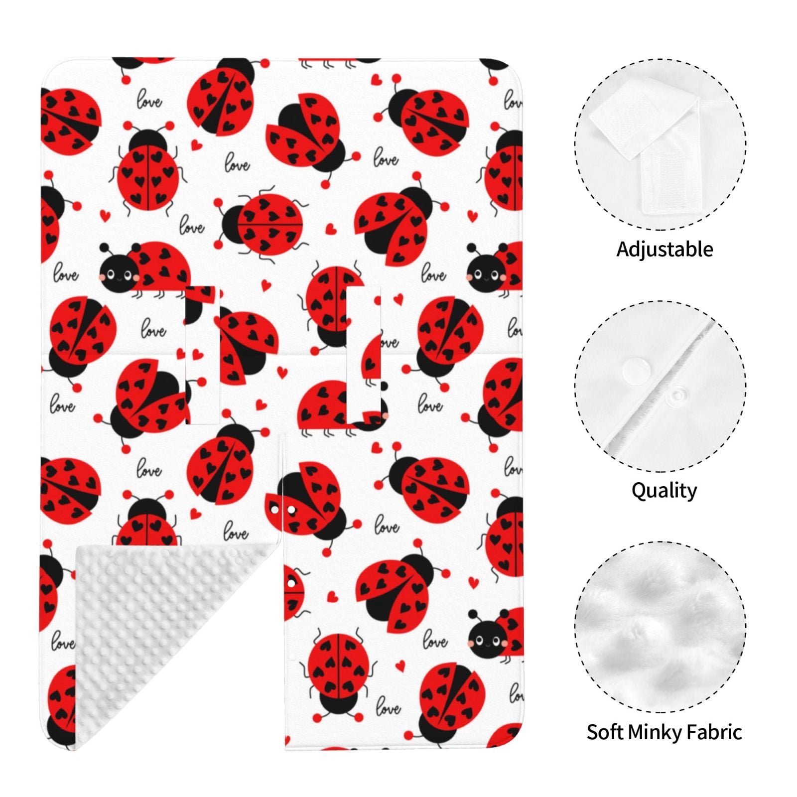 Car Seat Cover Baby - Ladybug And Heart Breathable Infant Car Seat Cover for Baby Carseat, Lightweight Comfort Baby Essentials Must Haves Newborn Stuff for Girl Boy