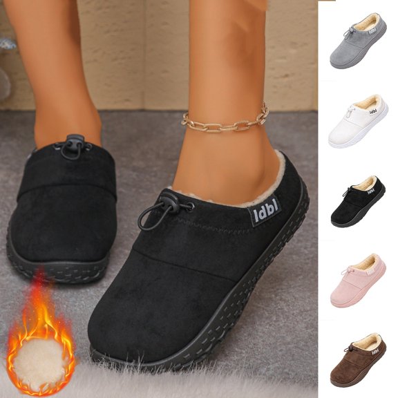 ichuanyi Slippers for Women Plush Memory Foam House Slippers Closed Toe Shoes with Non-Slip Sole Cozy Warm Fuzzy Home Shoes