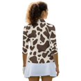 thumbnail image 3 of HUIACONG Giraffe Print Cover Quick Dry Golf Shirt Women Fashion with Quarter Zip Versatile Ladies Golf Top 3/4 Sleeve for Tennis Sports Training Workout, 3 of 10