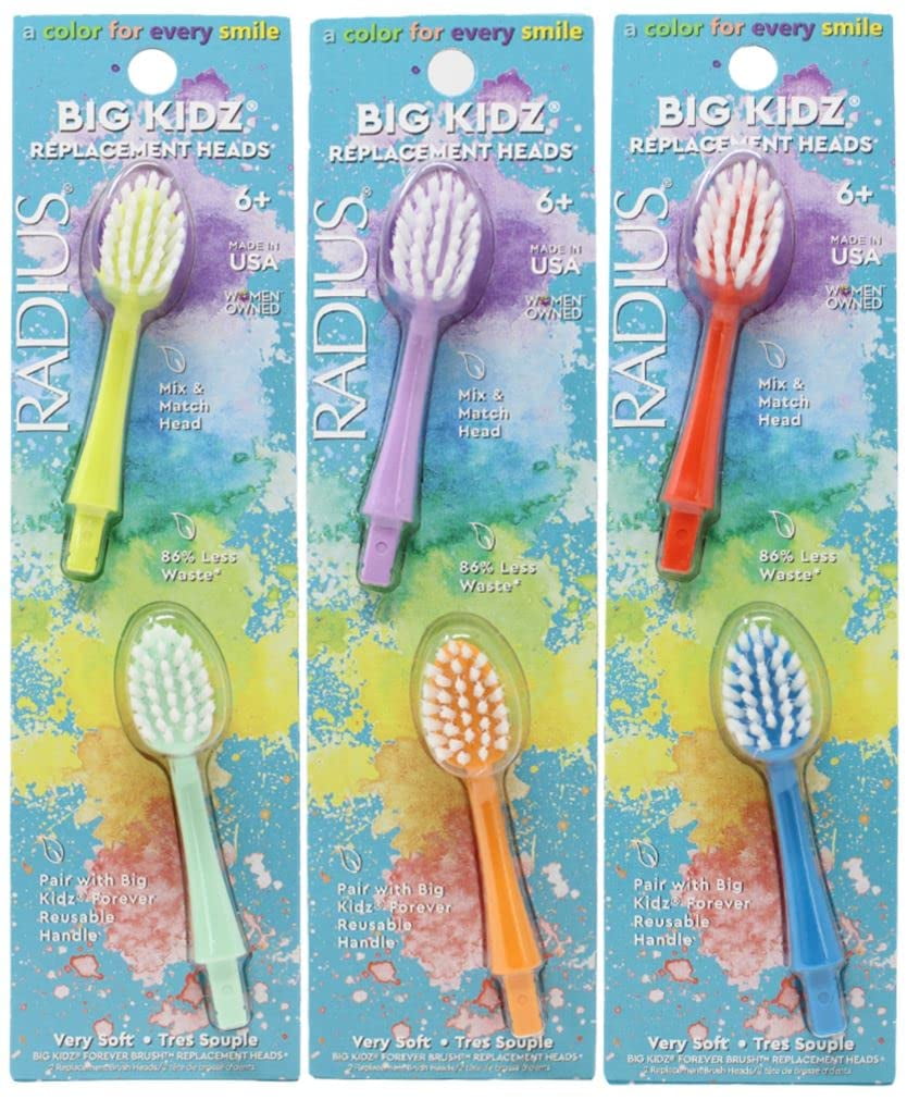 RADIUS Big Kidz Forever Brush Replacement Heads for Children, 6 Years
