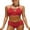 Red, variant on Women Halter Bikini Set Low Waisted Swimsuits Sexy Two Piece Swimwear