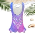 thumbnail image 7 of Shadoumai Girls One Piece Swimsuit Size 10-12 Sheer Mesh Tankini for Girls Quick Drying Color Block Beach Skirt Cute Ruched Bathing Suit Modest Swimwear with Chest Pad, 7 of 7